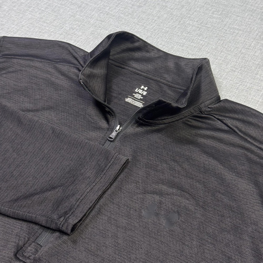 Under Armour 1/4 Zip Pullover Shirt Mens L Gray Mock Neck Performance Training